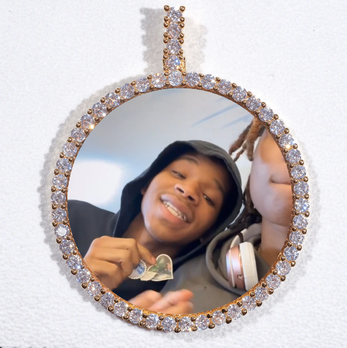 LARGE 3D CIRCLE CUSTOM PICTURE PENDANT