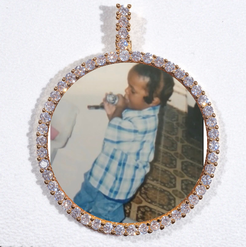 LARGE 3D CIRCLE CUSTOM PICTURE PENDANT