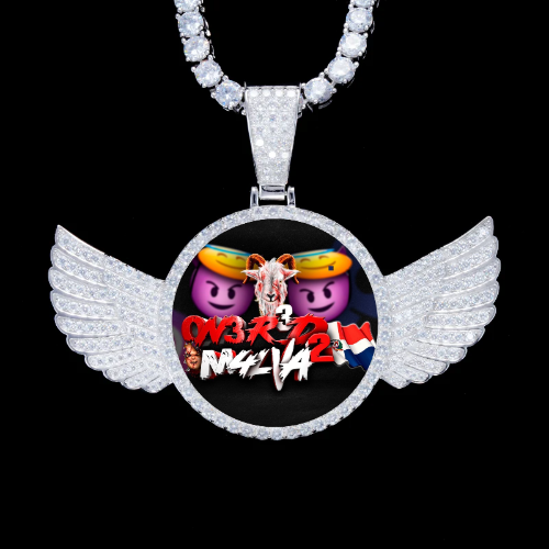 925S & VVS Moissanite 3D Wing Custom Picture Pendant