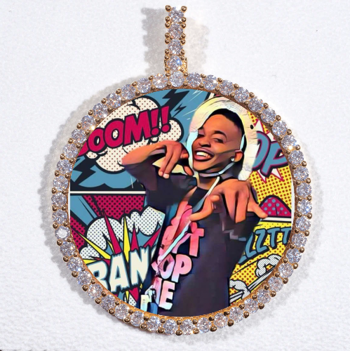 LARGE 3D CIRCLE CUSTOM PICTURE PENDANT