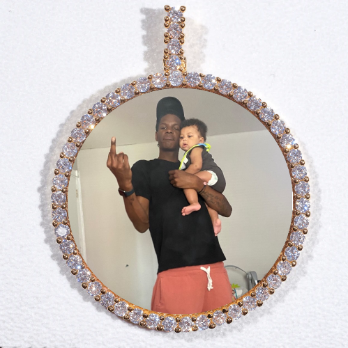 LARGE 3D CIRCLE CUSTOM PICTURE PENDANT