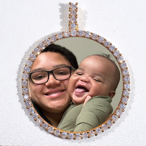LARGE 3D CIRCLE CUSTOM PICTURE PENDANT