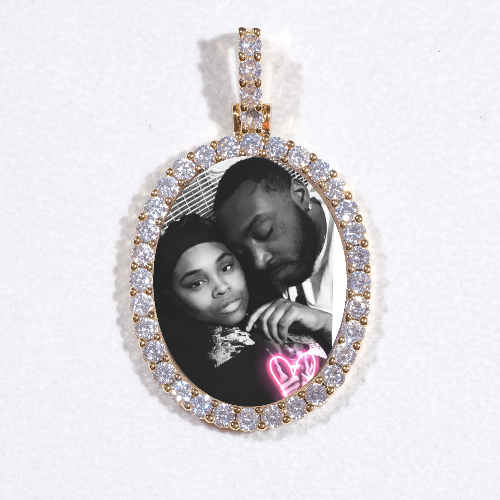 3D Oval Custom Picture Pendant