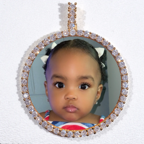 LARGE 3D CIRCLE CUSTOM PICTURE PENDANT