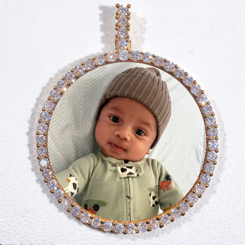 LARGE 3D CIRCLE CUSTOM PICTURE PENDANT