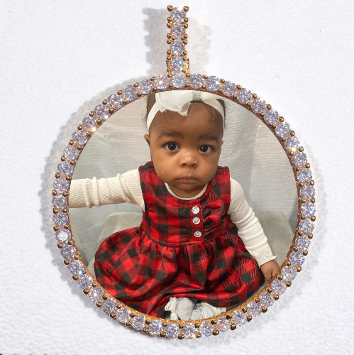 LARGE 3D CIRCLE CUSTOM PICTURE PENDANT