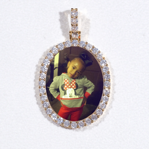 3D Oval Custom Picture Pendant