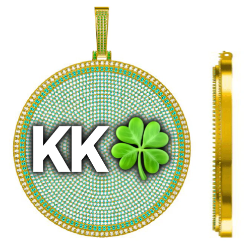 CUSTOM LETTER NECKLACE 3D BIG DISC