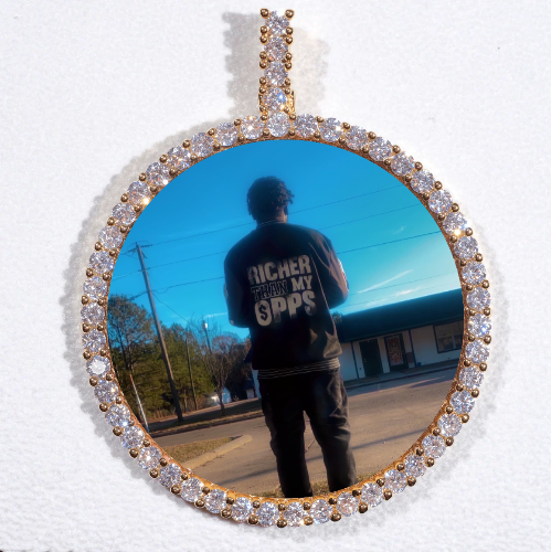 LARGE 3D CIRCLE CUSTOM PICTURE PENDANT
