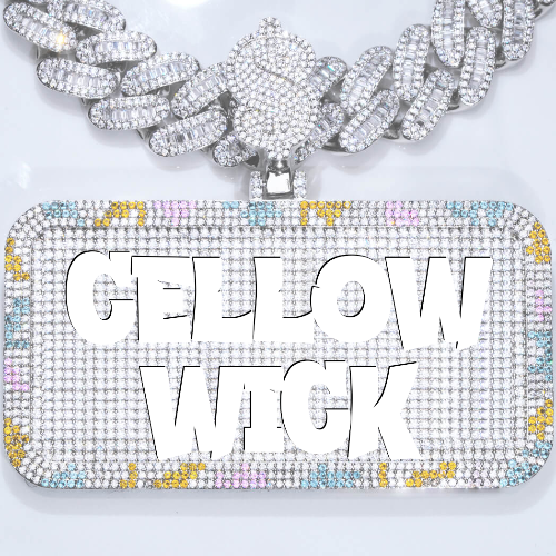 CUSTOM LETTER NECKLACE 3D COLORFUL SQUARE