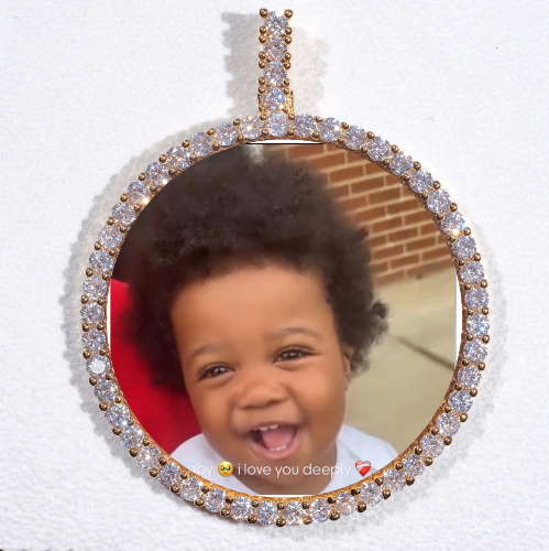 LARGE 3D CIRCLE CUSTOM PICTURE PENDANT