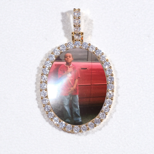 3D Oval Custom Picture Pendant