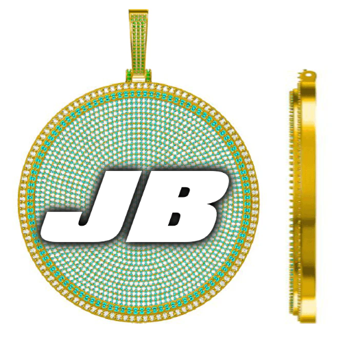 CUSTOM LETTER NECKLACE 3D BIG DISC