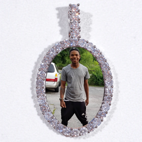 Large 3D Oval Custom Picture Pendant