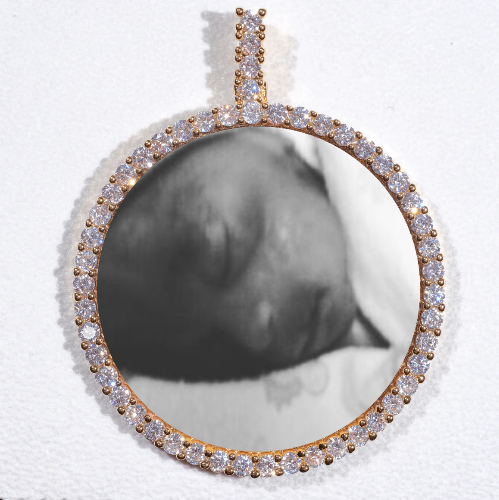 LARGE 3D CIRCLE CUSTOM PICTURE PENDANT