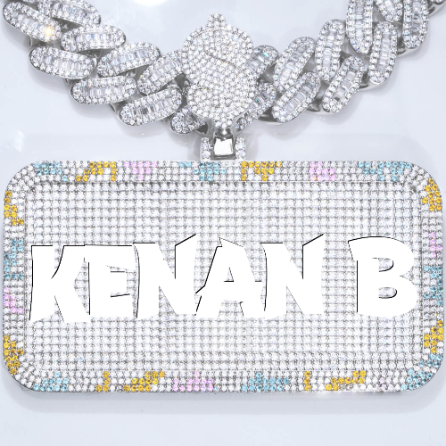 CUSTOM LETTER NECKLACE 3D COLORFUL SQUARE