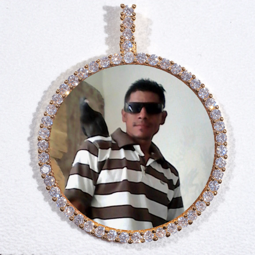 LARGE 3D CIRCLE CUSTOM PICTURE PENDANT