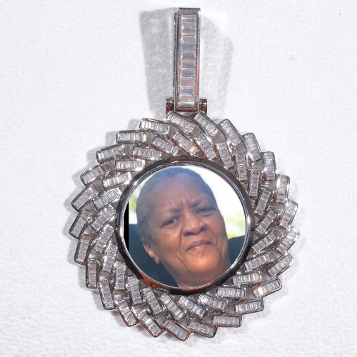 Large 3D Baguette Custom Picture Pendant