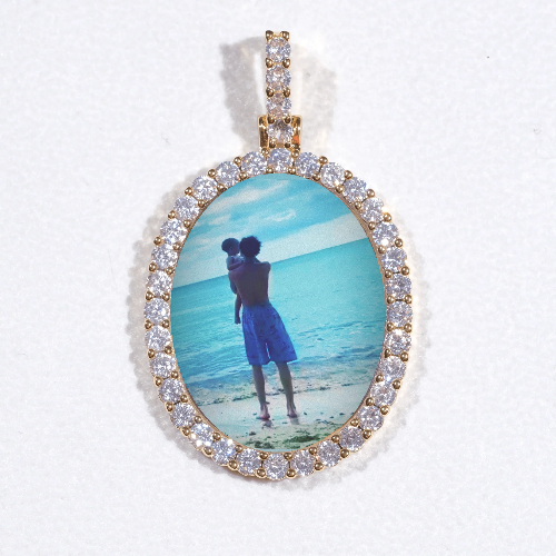 3D Oval Custom Picture Pendant