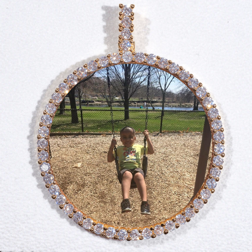 LARGE 3D CIRCLE CUSTOM PICTURE PENDANT