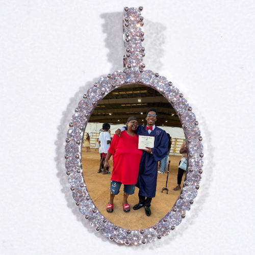 Large 3D Oval Custom Picture Pendant