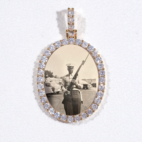 3D Oval Custom Picture Pendant