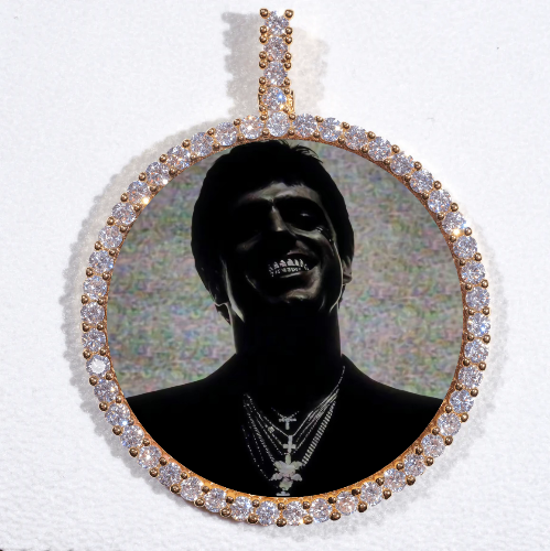 LARGE 3D CIRCLE CUSTOM PICTURE PENDANT