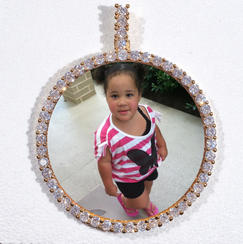 LARGE 3D CIRCLE CUSTOM PICTURE PENDANT