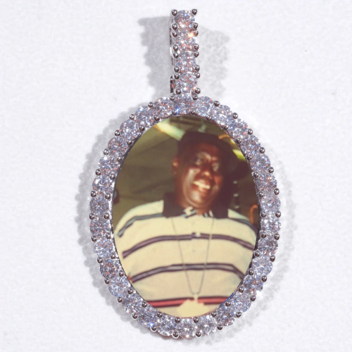Large 3D Oval Custom Picture Pendant