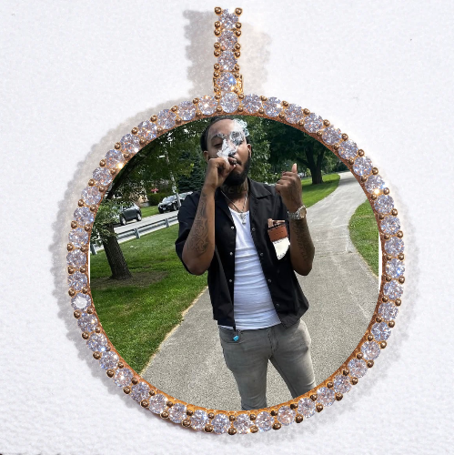 LARGE 3D CIRCLE CUSTOM PICTURE PENDANT