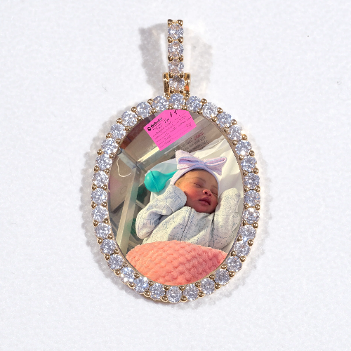 3D Oval Custom Picture Pendant