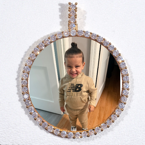 LARGE 3D CIRCLE CUSTOM PICTURE PENDANT