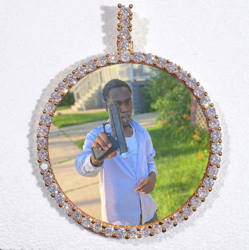 LARGE 3D CIRCLE CUSTOM PICTURE PENDANT