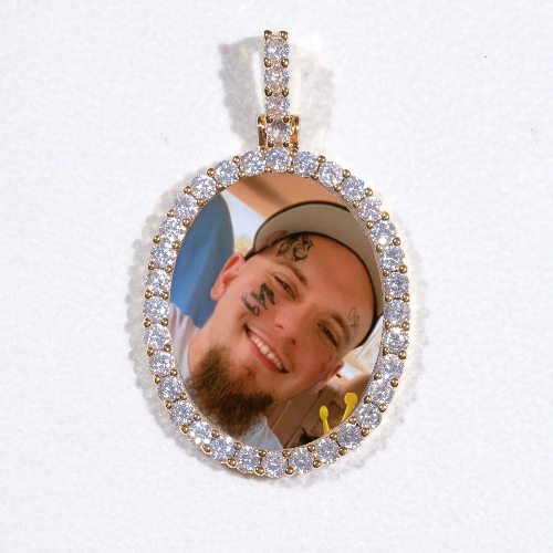 3D Oval Custom Picture Pendant