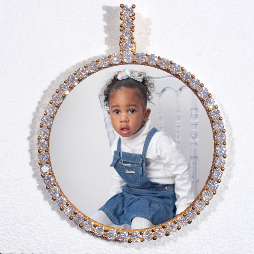 LARGE 3D CIRCLE CUSTOM PICTURE PENDANT