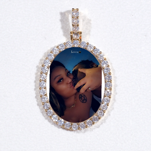 3D Oval Custom Picture Pendant