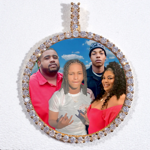 LARGE 3D CIRCLE CUSTOM PICTURE PENDANT