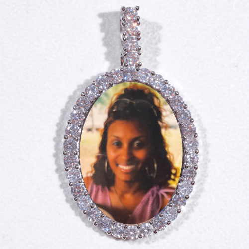 Large 3D Oval Custom Picture Pendant