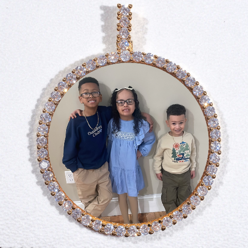 LARGE 3D CIRCLE CUSTOM PICTURE PENDANT