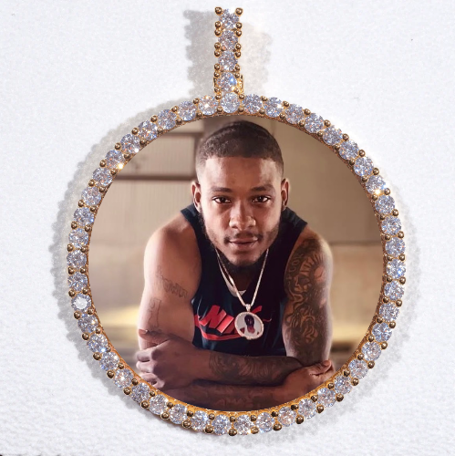 LARGE 3D CIRCLE CUSTOM PICTURE PENDANT