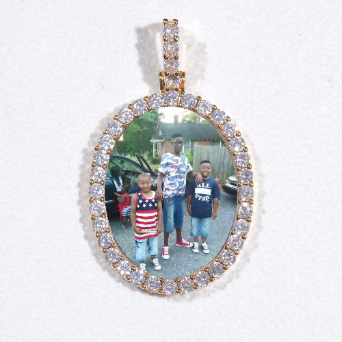 3D Oval Custom Picture Pendant
