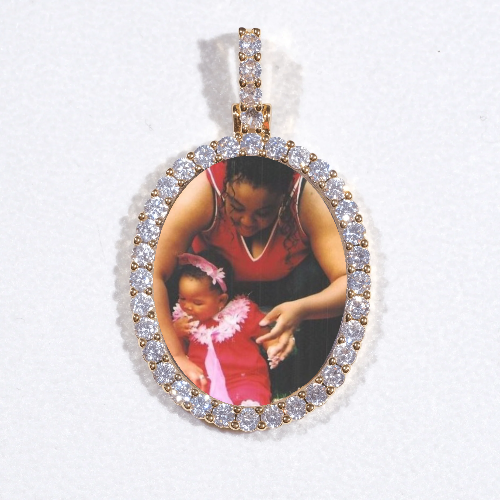 3D Oval Custom Picture Pendant