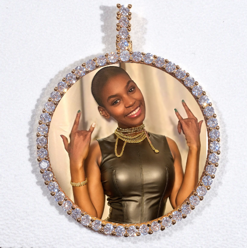 LARGE 3D CIRCLE CUSTOM PICTURE PENDANT