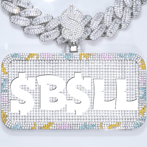 CUSTOM LETTER NECKLACE 3D COLORFUL SQUARE