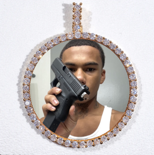 LARGE 3D CIRCLE CUSTOM PICTURE PENDANT