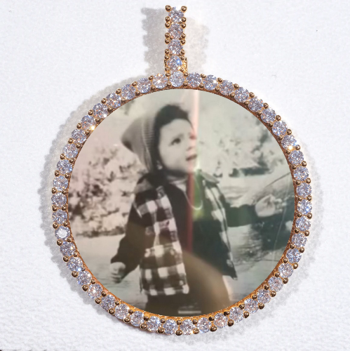 LARGE 3D CIRCLE CUSTOM PICTURE PENDANT
