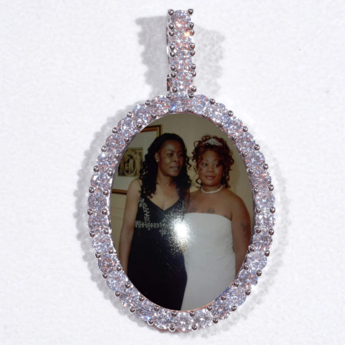 Large 3D Oval Custom Picture Pendant
