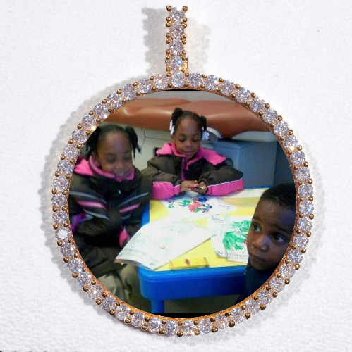 LARGE 3D CIRCLE CUSTOM PICTURE PENDANT