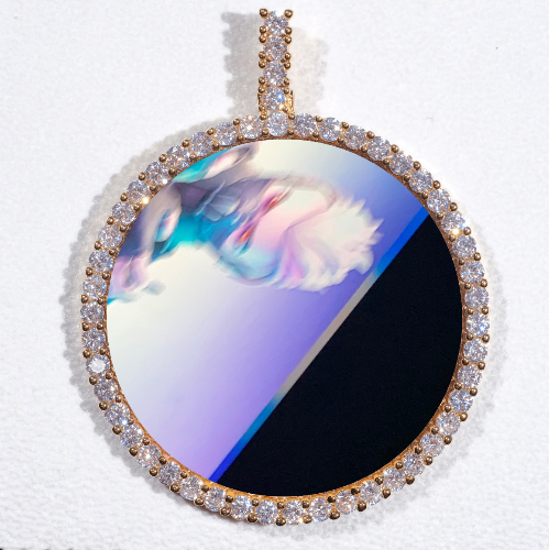 LARGE 3D CIRCLE CUSTOM PICTURE PENDANT