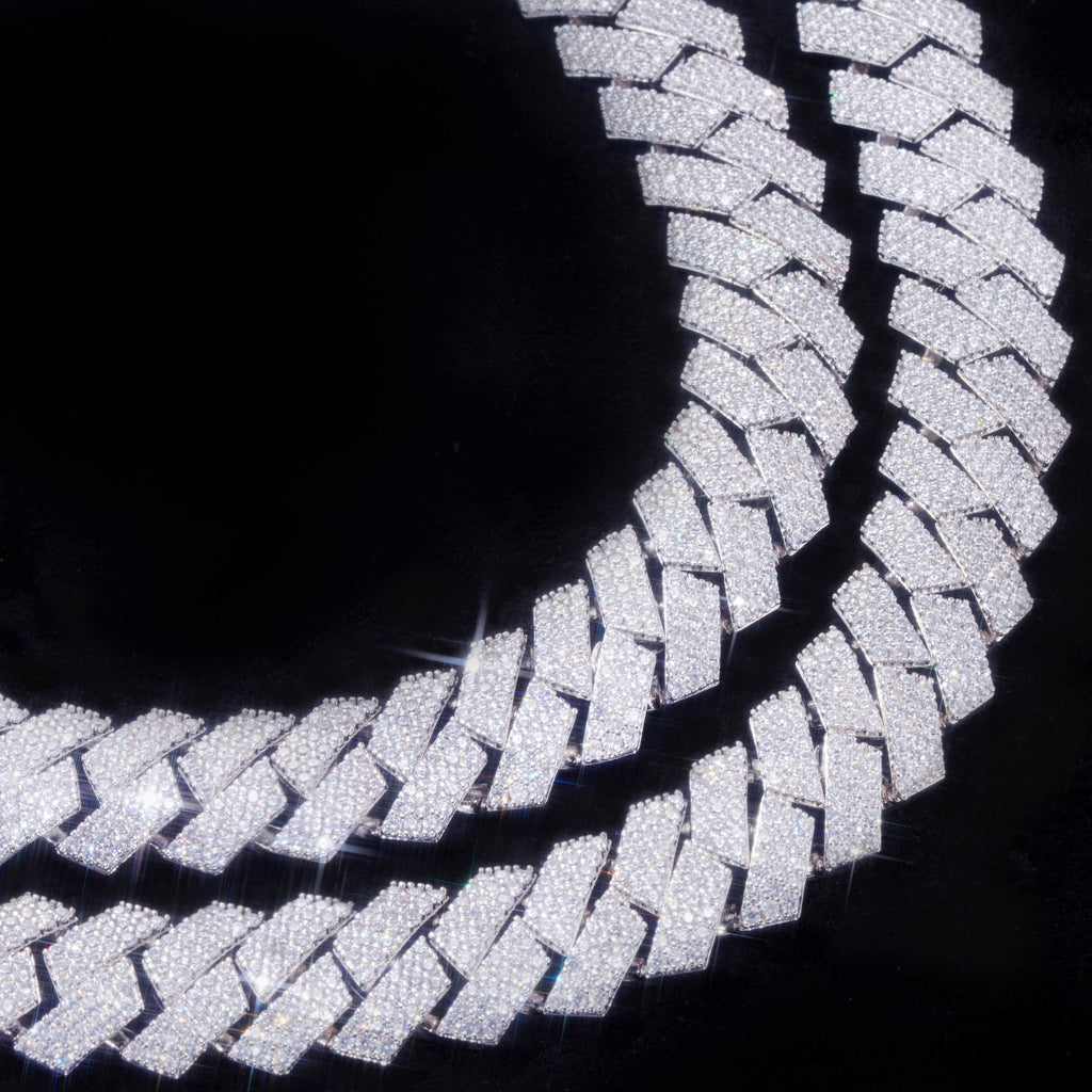 16MM 3-ROW CURVED CLASP PRONG CUBAN CHAIN